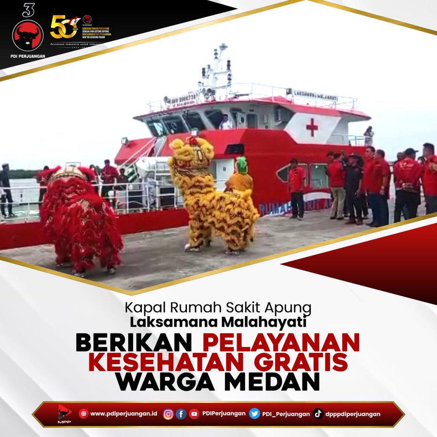 Kapal Rumah Sakit Apung Laksamana Malahayati Berikan Pelayanan Kesehatan Gratis Warga Medan